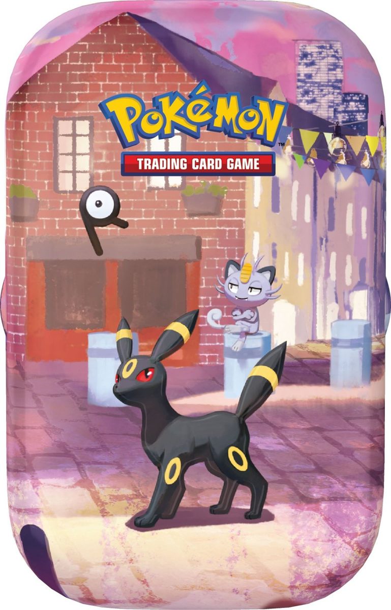 30th Celebration Mini Tin — Umbreon & Alolan Meowth sealed English Pokémon TCG product photographed on a plain background