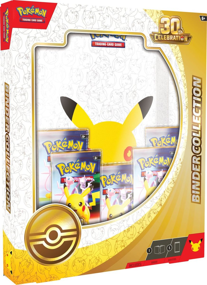 30th Celebration Binder Collection sealed English Pokémon TCG product photographed on a plain background